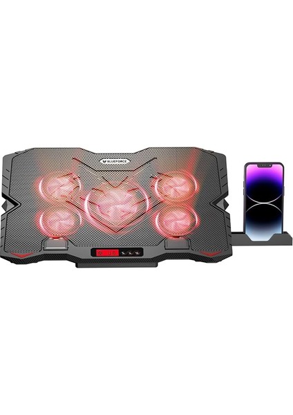 Sx-25 Faster 9-15,6" 5 Fanlı Notebook Soğutucu Stand Telefon Standlı Siyah