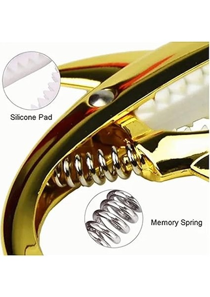 Köpekbalığı Gitar Capo, Çinko Alaşım Ton Klip Altın Elastik Yumuşak Ton Klip Elektrik Akustik Klasik Gitar Ukulele fırsatları