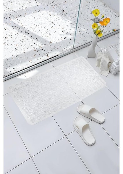 Mark Premium Serisi Banyo - Küvet Içi Kaydırmaz Vantuzlu Oluklu Desenli Diktördgen Paspas 67,5 x 34,5 Cm, Şeffaf fiyatları