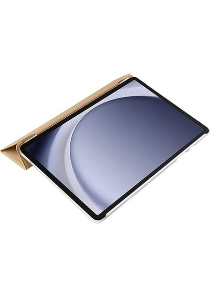 Samsung Tablet ile Uyumlu Tablet Kılıfı Smart Cover Uyku Modlu Standlı Arkası Sert Şeffaf Kapak (Gold, Galaxy Tab A9 Plus X210) fırsatları