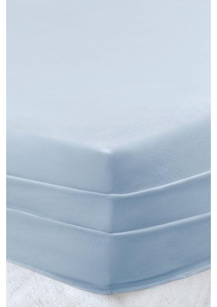 Softy Çift KIŞILIK%100 Pamuk Lastikli Penye Çarşaf - Açık Mavi fiyatları