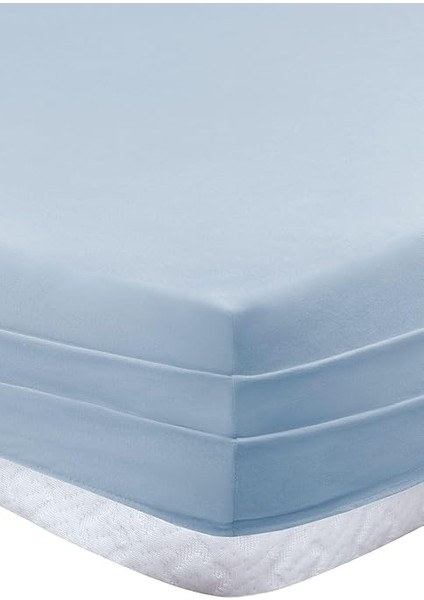 Softy Çift KIŞILIK%100 Pamuk Lastikli Penye Çarşaf - Açık Mavi modelleri