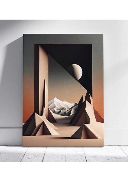 Uzak Gezegen Manzarası Oturma Odası Salon Kanvas Tablo Duvar Resim