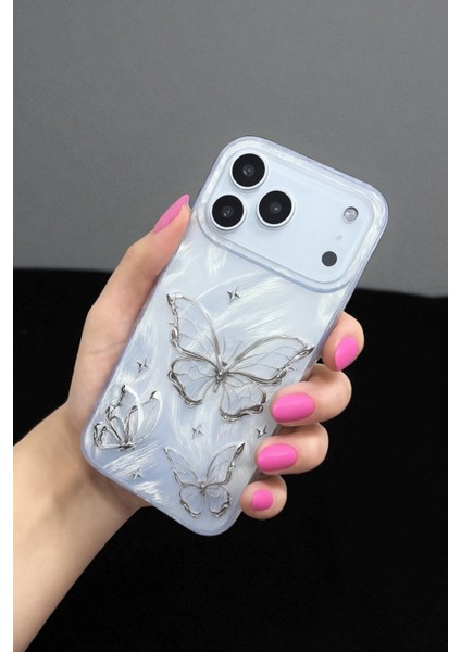 Apple iPhone 17 Pro Uyumlu – Tüylü Kelebek Desenli Yumuşak Silikon Kılıf, Darbeye Dayanıklı Kapak fırsatları