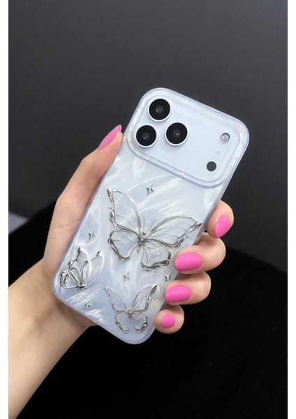 Apple iPhone 17 Pro Uyumlu – Tüylü Kelebek Desenli Yumuşak Silikon Kılıf, Darbeye Dayanıklı Kapak indirimleri
