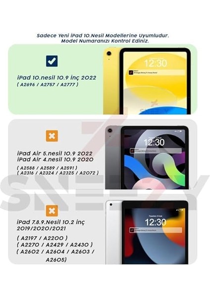 Ipad 10.nesil 10.9 Inç 2022 Ile Uyumlu Üçgen Katlanabilir Kalemlikli Standlı Akıllı Kılıf Haki modelleri