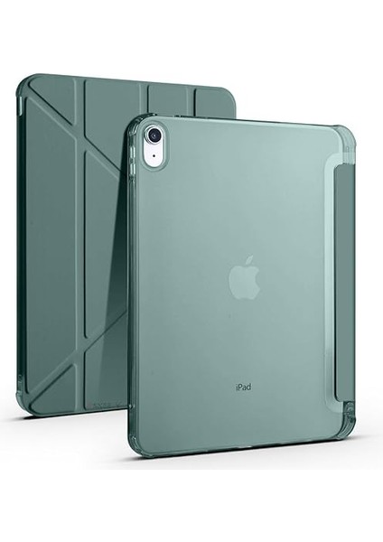 Ipad 10.nesil 10.9 Inç 2022 Ile Uyumlu Üçgen Katlanabilir Kalemlikli Standlı Akıllı Kılıf Haki indirimleri