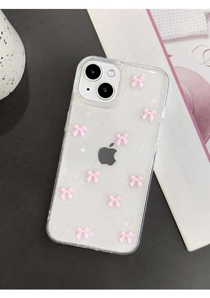 Apple iPhone 14 Plus/15 Plus Uyumlu Pembe Fiyonk Tasarımlı, Darbeye Dayanıklı, Yumuşak Silikon Kılıf modelleri
