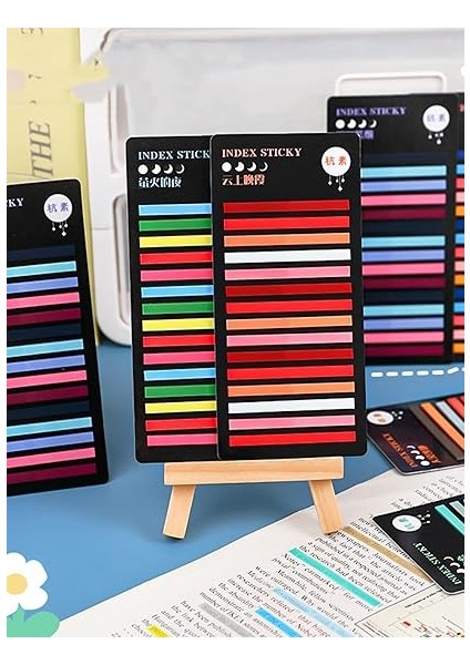 Post-It Sticky Notes Şeffaf Renkli Yapışkan Postit Not Kağıdı Etiketi Kısa Şeritler (Renk 7) modelleri