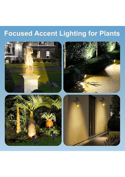 AMBER18 LED Spot Güneş Enerjili Bahçe Aydınlatma Lambası, Fotoselli, Spike Aplik, 18W Su Geçirmez Dış Mekan Solar Lamba, Ağaç, Veranda, Garaj, Havuz, Duvar ve Zemin Montajına Uygundur 42 cm modelleri