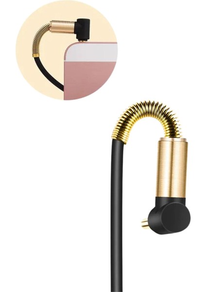 Buffer® 3.5mm Aux Kablosu Jak Erkek Erkek L Tipi 1 Metre Ses Aktarım Kablosu