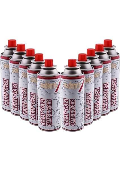 Gazı (10 Adet) Bütan Propan Tüpü Portatif Ocak Kartuşu Tek Kullanımlık Pürmüz Yedeği 227 gr