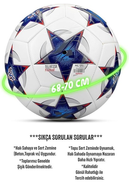 Set Futbol Topu Tekmelik Şampiyonlar Ligi Pompalı Sert Zemin Halı Saha Futbol Topu Mavi No:5 indirimleri