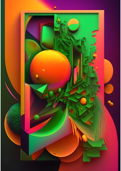 Fütüristik Meyve Patlaması Oturma Odası Salon Kanvas Tablo Duvar Resim fiyatları