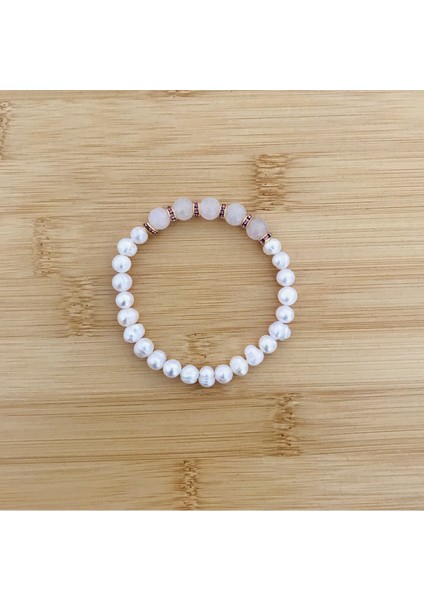 Gerçek Inci, Pembe Kuvars Bileklik MKT060