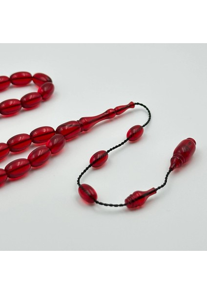 Kırmızı Blok Zar Ateş Kehribar Tespih – Özel El Işçiliği (Bülbül Atölye) fiyatları