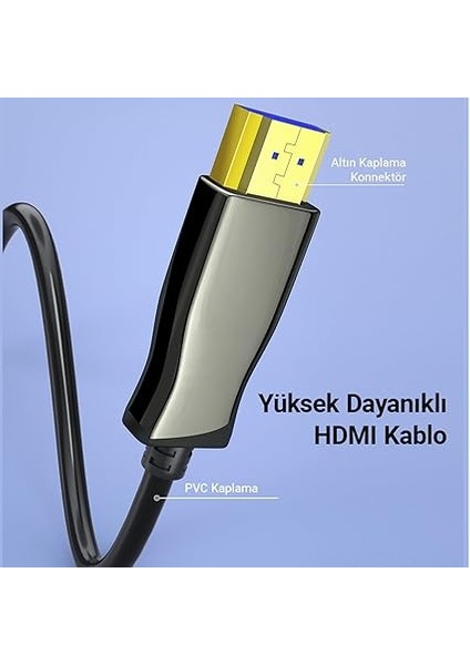 HI040 4K 60Hz 2k 144Hz HDMI 2.0 Fiber Optik Görüntü ve Ses Aktarım Kablosu 40 Metre indirimleri
