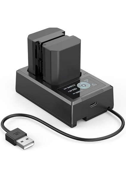 2 Pack NP-FZ100 Battery And Charger Kit 2040MAH, Dual Charger With Usb-C Port For Sony Fx3, FX30, A7 Iıı, A7S Iıı, A7 Iv, A7R Iv, A7C, A7C R, A7C Iı, A9, A9 Iı, Zv-E1, A6700-3824