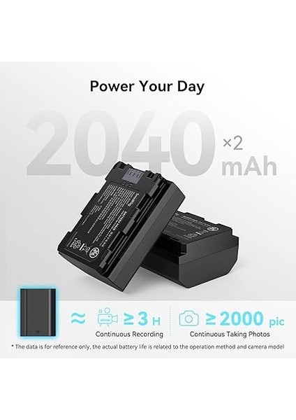 2 Pack NP-FZ100 Battery And Charger Kit 2040MAH, Dual Charger With Usb-C Port For Sony Fx3, FX30, A7 Iıı, A7S Iıı, A7 Iv, A7R Iv, A7C, A7C R, A7C Iı, A9, A9 Iı, Zv-E1, A6700-3824 modelleri