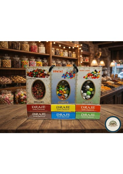 6'lı Karışık Draje ve Çikolata Seti - Badem Şekeri, Çakıl Taşı,karma 480 gr fiyatları