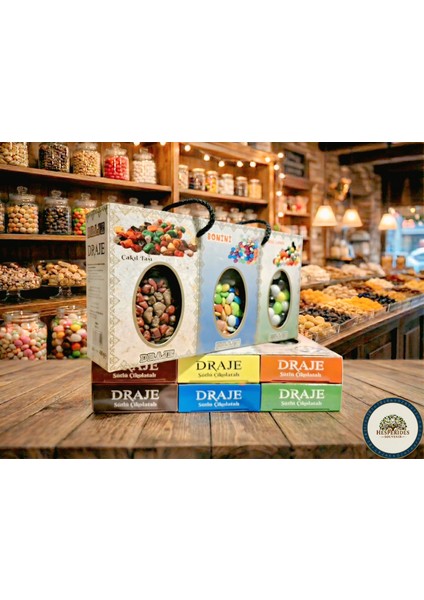 6'lı Karışık Draje ve Çikolata Seti - Badem Şekeri, Çakıl Taşı,karma 480 gr modelleri