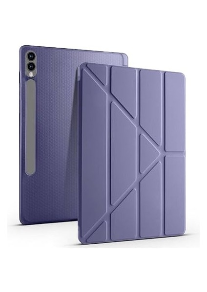 Galaxy Tab S9 Fe PLUS/S10 Plus ile Uyumlu Kılıf Kalem Bölmeli Trifolding Case X610 X616 X820 X826 X828 Lavendery Gray fiyatları
