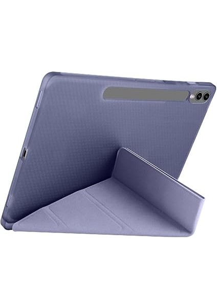 Galaxy Tab S9 Fe PLUS/S10 Plus ile Uyumlu Kılıf Kalem Bölmeli Trifolding Case X610 X616 X820 X826 X828 Lavendery Gray indirimleri