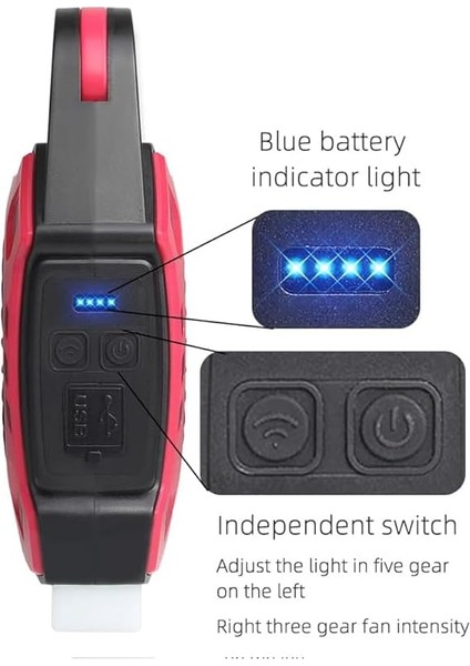 Çok Fonksiyonlu Şarjlı Fanlı Kamp Lambası, Taşınabilir Işık, Kamp Yürüyüş Balıkçılık Acil Durum Deprem USB Şarj Edilebilir Vantilatör Fanlı Kamp Işığı modelleri