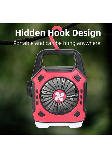Çok Fonksiyonlu Şarjlı Fanlı Kamp Lambası, Taşınabilir Işık, Kamp Yürüyüş Balıkçılık Acil Durum Deprem USB Şarj Edilebilir Vantilatör Fanlı Kamp Işığı indirimleri