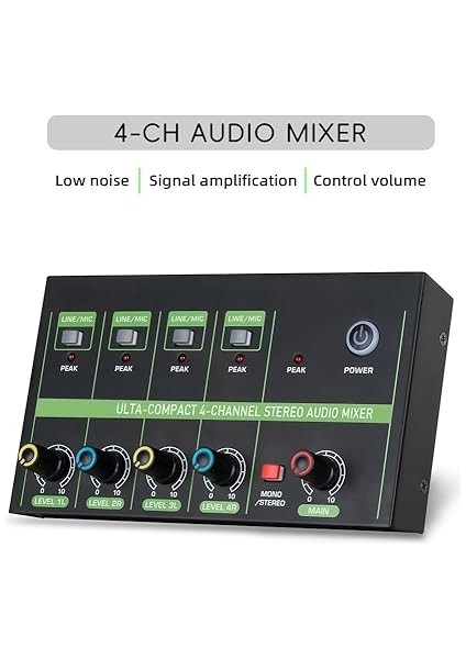 4 Kanallı Mikser Müzisyenler Için 6.35 mm Trs Arayüzü ile Düşük Gürültülü Stereo Hat Mikrofon Modu Anahtarlama Podcasters Elektronik Davullar fırsatları