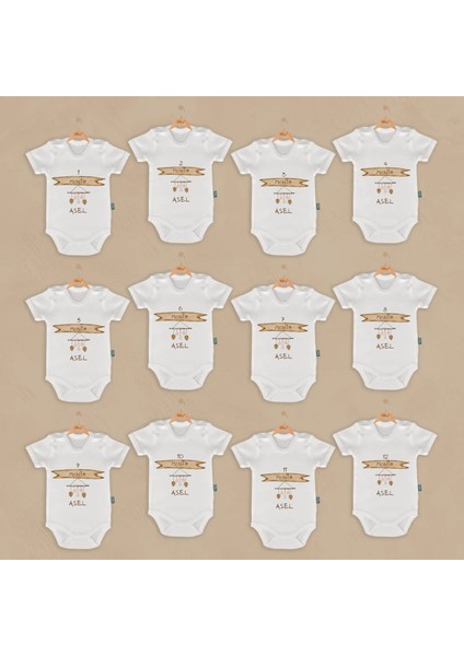 Kişiye Özel 12 Li Bebek Body & Zıbın Set