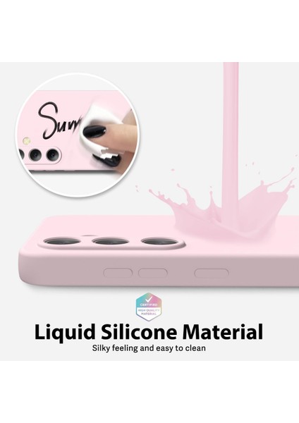 Samsung A55 Uyumlu – Pembe Lansman Seri Liquid Silikon Kılıf, Darbe Emici Yumuşak Koruyucu Kapak fiyatları