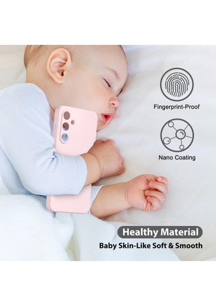 Samsung A55 Uyumlu – Pembe Lansman Seri Liquid Silikon Kılıf, Darbe Emici Yumuşak Koruyucu Kapak modelleri