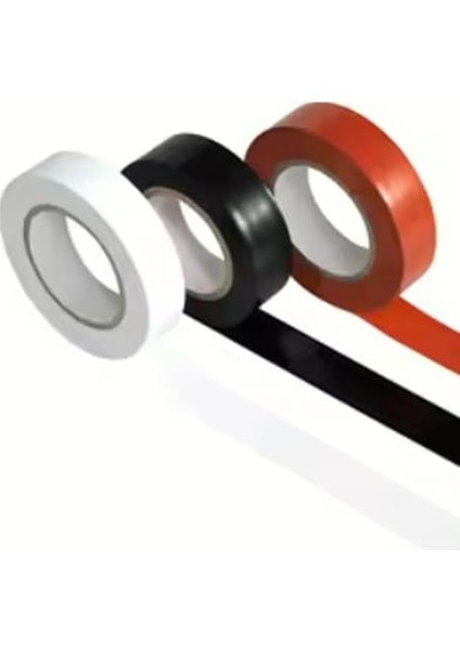 3 Adet Siyah Beyaz Kırmızı Elektrik Tamir Bandı Elektrikçi Izolebant Kablo Lnb Elektrik Tesisatı Izole Bant