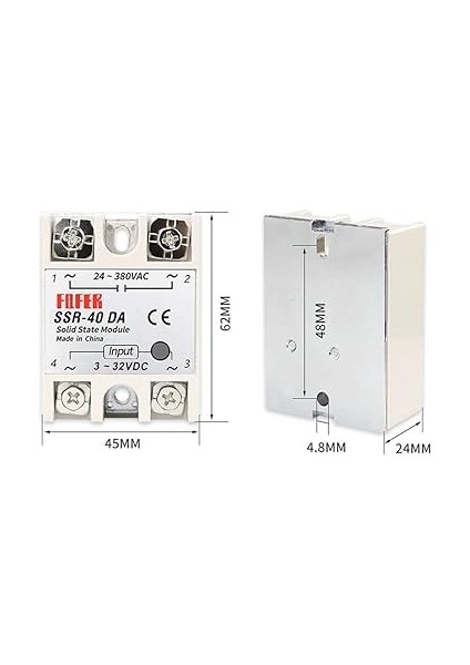 Ssr Röle 40A Ac 24-380V Tek Fazlı Solid State Röle Elektronik Anahtar Termostat Resiztans Motor Lamba Makine fiyatları