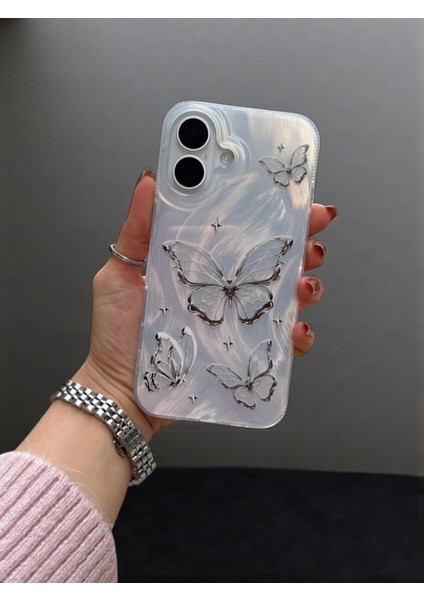 Apple iPhone 17 Uyumlu – Tüylü Kelebek Desenli Yumuşak Silikon Kılıf, Darbeye Karşı Dayanıklı Kapak fırsatları