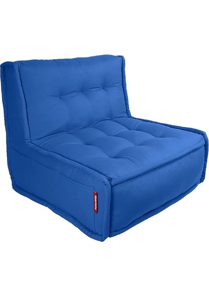 Zen Sırtlı Minder Koltuk Iskandinav Tarzı Ergonomik Yer Koltuğu Sırtlıklı Oturma Minderi 80X60X30 (Mavi)