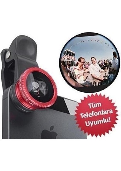 Buffer® Balık Gözü Cep Telefonu Lensi (Tüm Modellere Uyumlu)