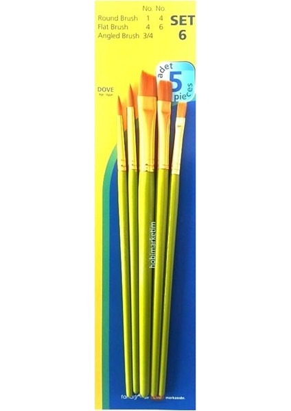 Dove Fırça Seti 6 A.yeşil Sap 5li 7500.S6