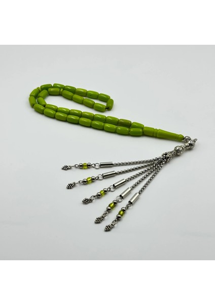 Limoni Yeşil Renk Alman Bakalit Usta Yapımı Koleksiyonluk Tespih modelleri