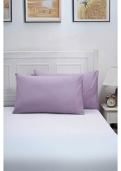 Adet Pamuk Yastık Kılıfı 2'li Pamuklu 50X70 Yumuşak Dokulu Premium Kalite Doğal Kumaş Konforlu Uyku (Mor) fiyatları