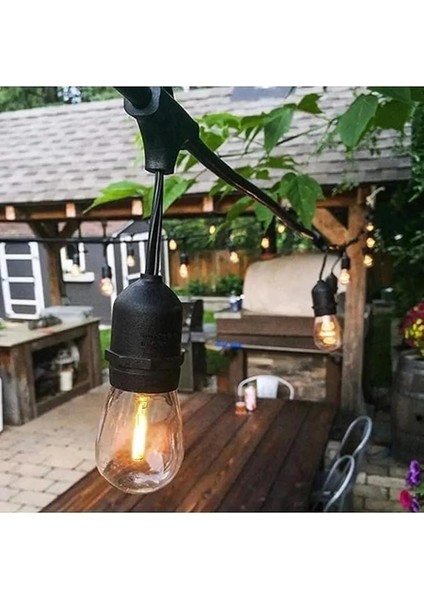Geldi Bahçe Aydınlatma Armatürü, E27 Duy, 20 Ampul Kapasiteli, 10 Metre, Siyah Bahçe Organizasyon Işığı Eklenip Uzatılabilir Cata Sarmaşık Dış Mekan Aydınlatma fiyatları