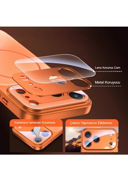 iPhone 15 Pro Max Uyumlu 17 Pro Max Görünümlü Çevirici Kamera Korumalı Magsafe Destekli Kılıf Silver indirimleri