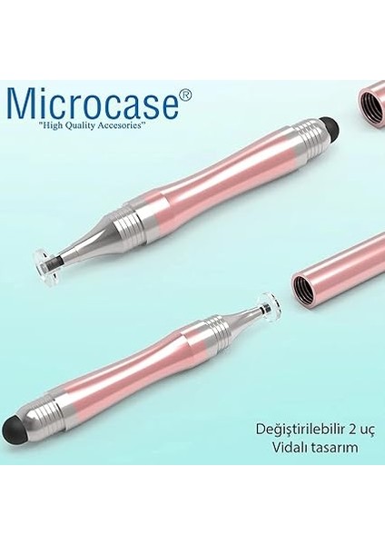 Universal Telefon Tablet iPad 2in1 Disk Uçlu Stylus Pen Dokunmatik Kalem - AL3464 (Rose Gold) fırsatları