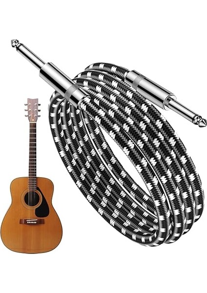 Gitar Kablosu, 3 Metre Bas Amfi Kablosu, Uzun Korumalı Şerit, Düz Konnektörlü Elektro Bas, Klavye Profesyonel Ses Ekipmanları Için