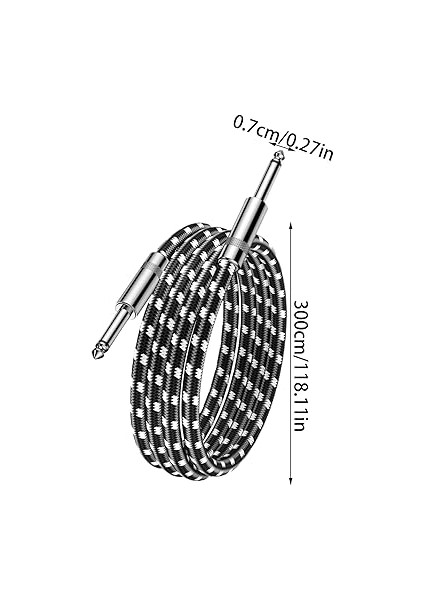 Gitar Kablosu, 3 Metre Bas Amfi Kablosu, Uzun Korumalı Şerit, Düz Konnektörlü Elektro Bas, Klavye Profesyonel Ses Ekipmanları Için indirimleri