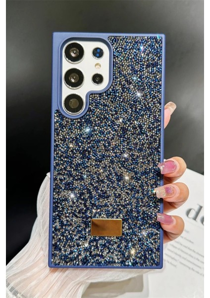 Samsung S25 Ultra Uyumlu – Elmas Tasarımlı, Lacivert Taşlı, Işıltılı Pırlanta Silikon Kılıf fiyatları