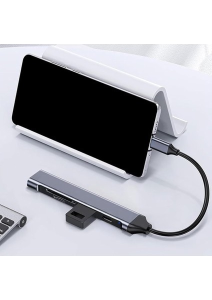 Fonksiyonlu USB Hub, Tip-C ve USB Bağlantı Noktaları, Kompakt Tasarım Sd-Tf Kart Okuyuculu 5 In 1 fiyatları
