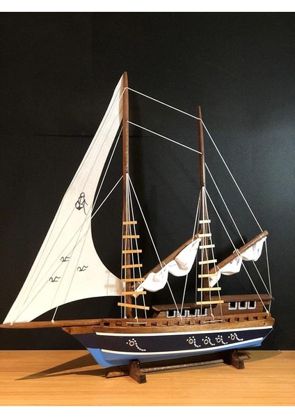 Yelkenli Ahşap Gemi Maketi Büyük Boy