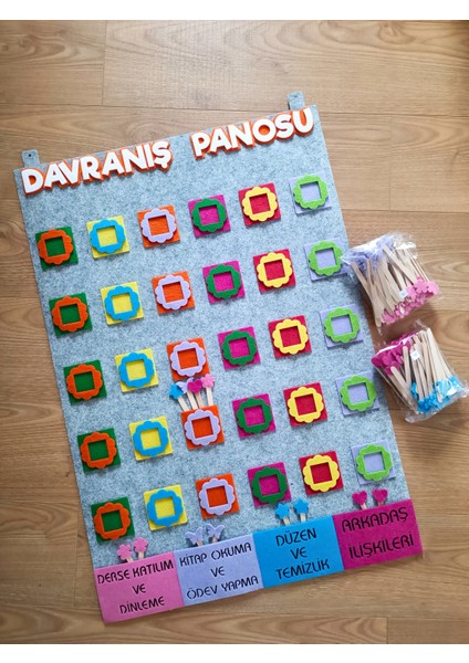 Keçe Davranış Panosu, Davranış Ödül Panosu - 1. 2. 3. Sınıf ve Okul Öncesi - Gri modelleri